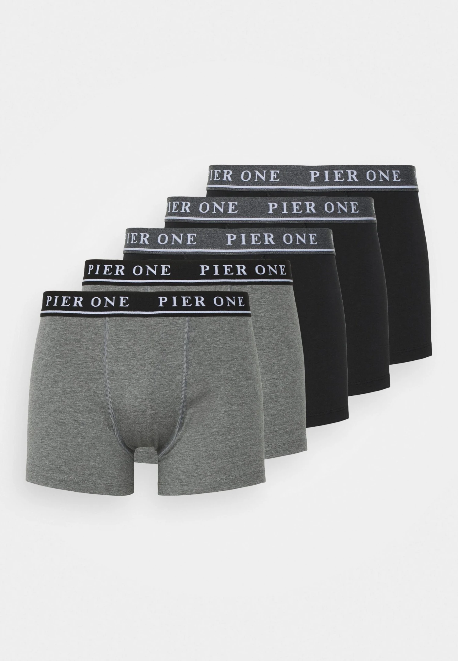Pier One 5 Pack - Onderbroeken -Black/Mottled Dark Grey 1 Pier One 5 Pack - Onderbroeken -Black/Mottled Dark Grey
