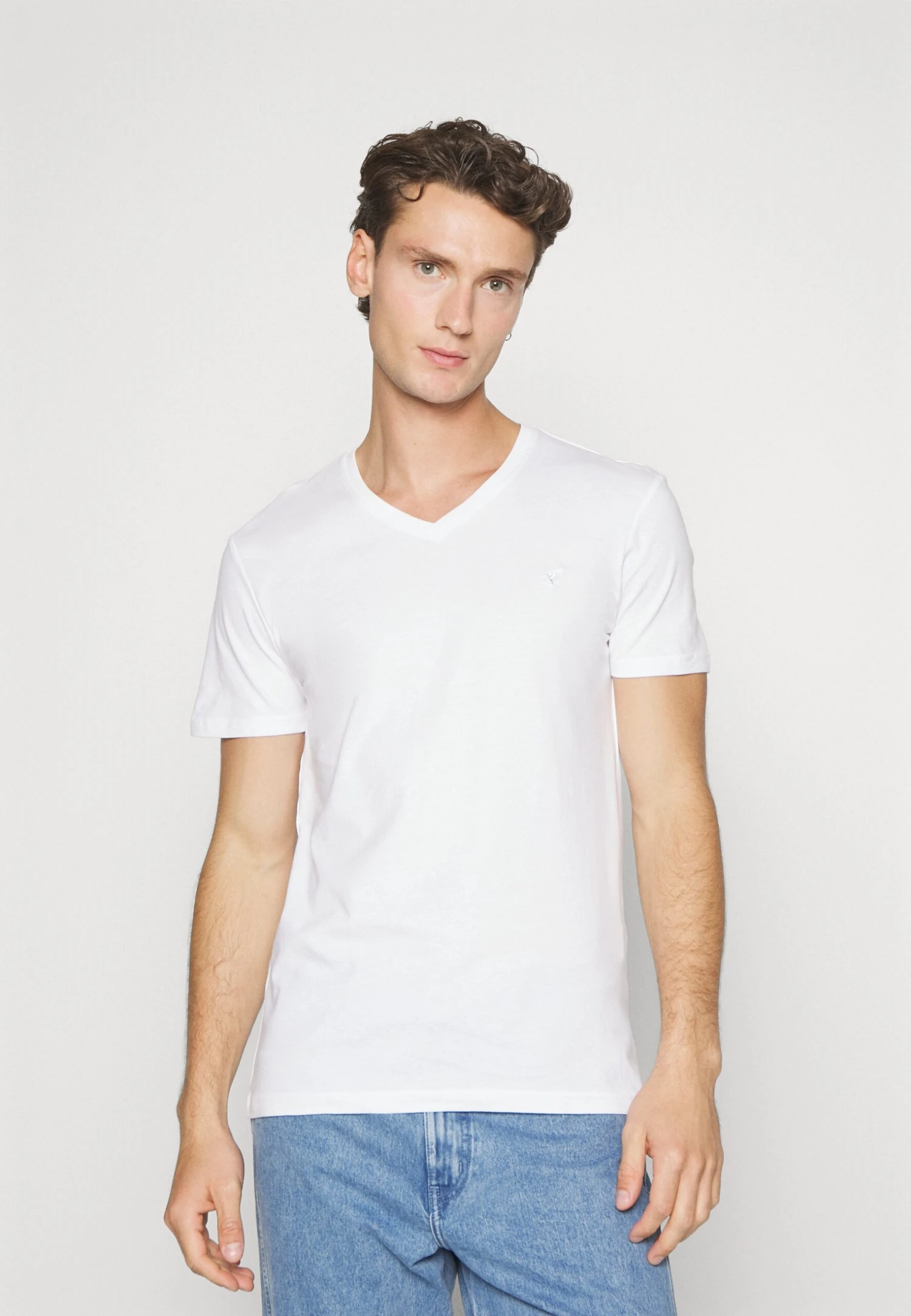 Pier One V Neck Bird Tonal 3 Pack - T-Shirt Basic - Light Brown/White/Dark Blue 3 Pier One V Neck Bird Tonal 3 Pack - T-Shirt Basic - Light Brown/White/Dark Blue - Image 3