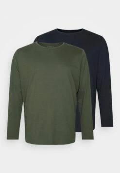 Pier One 2 Pack - Longsleeve - Dark Green/Dark Blue -Pier One Algemene Winkel Voor Herenmode 2c22970c2a464b43a0ae9499a934a675