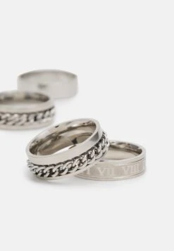 Pier One 5 Pack - Ring - Silver-Coloured -Pier One Algemene Winkel Voor Herenmode 62ea1ab33bc34a5589bbc99ec8c033f8