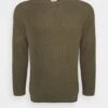 Pier One Big Stitch Mix Crewneck - Trui - Olive