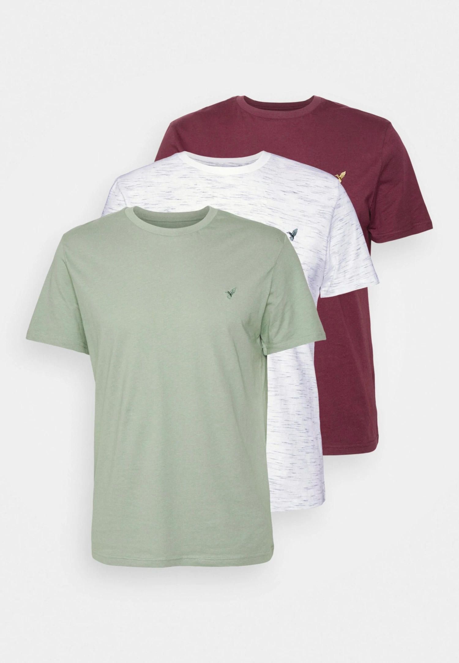 Pier One 3 Pack - T-Shirt Basic - Off-White/Bordeaux/Mint 7 Pier One 3 Pack - T-Shirt Basic - Off-White/Bordeaux/Mint - Image 7