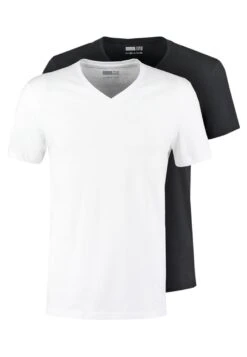 Pier One 2 Pack - T-Shirt Basic - White/Black -Pier One Algemene Winkel Voor Herenmode 7f713aa7d0cf4680ab0acb77eb634838