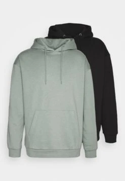 Pier One 2 Pack - Hoodie - Black/Green -Pier One Algemene Winkel Voor Herenmode 85f5b4590fc34612921bb7d5b165f88b