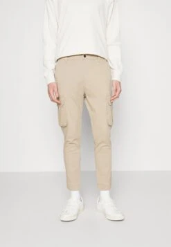 Pier One Cuffed Skinny Trouser- Cargobroek - Tan