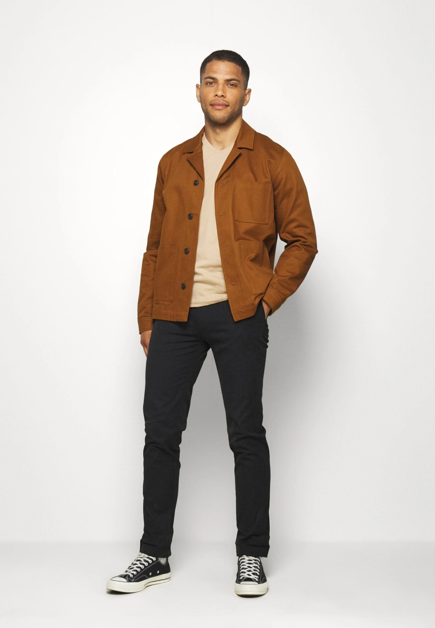 Pier One 3 Pack - T-Shirt Basic - Khaki/Tan/Dark Blue 1 Pier One 3 Pack - T-Shirt Basic - Khaki/Tan/Dark Blue