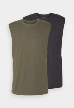 Pier One 2 Pack - Top - Black/Khaki -Pier One Algemene Winkel Voor Herenmode c754ddb9346549e8894dba6be226fca9