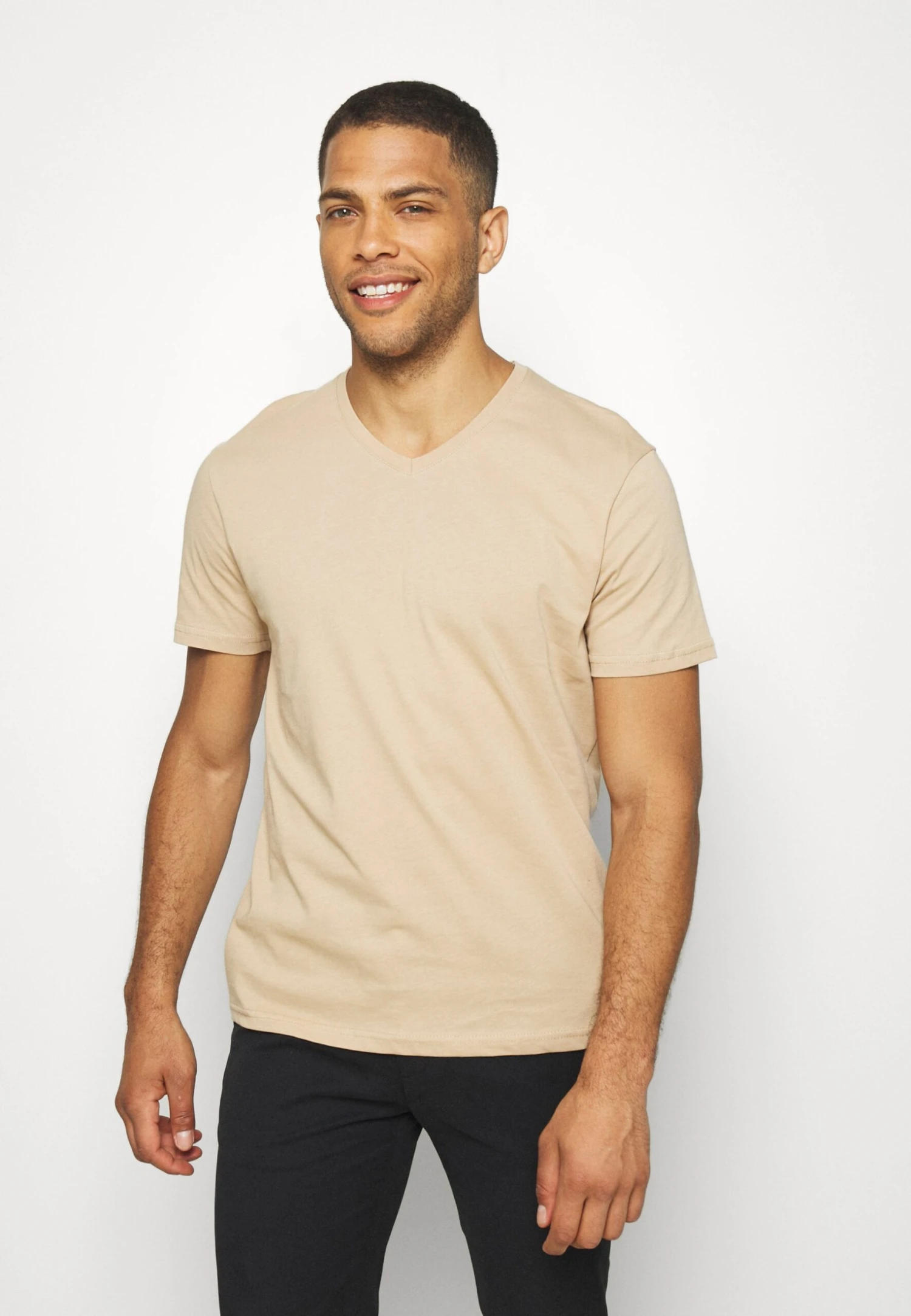 Pier One 3 Pack - T-Shirt Basic - Khaki/Tan/Dark Blue 2 Pier One 3 Pack - T-Shirt Basic - Khaki/Tan/Dark Blue - Image 2