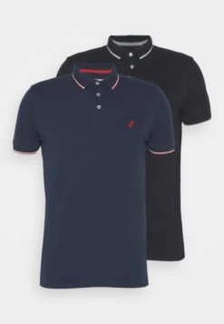 Pier One 2 Pack - Poloshirt - Black/Dark Blue -Pier One Algemene Winkel Voor Herenmode f1dd8e041b374827b9335308c581e6ba