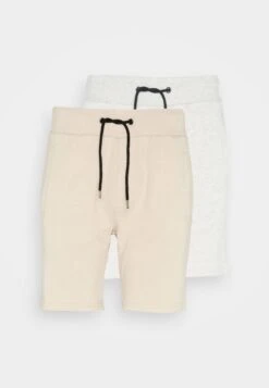 Pier One 2 Pack - Shorts - Grey/Beige -Pier One Algemene Winkel Voor Herenmode f4599e2dafe14214b9e4b26698b6585e